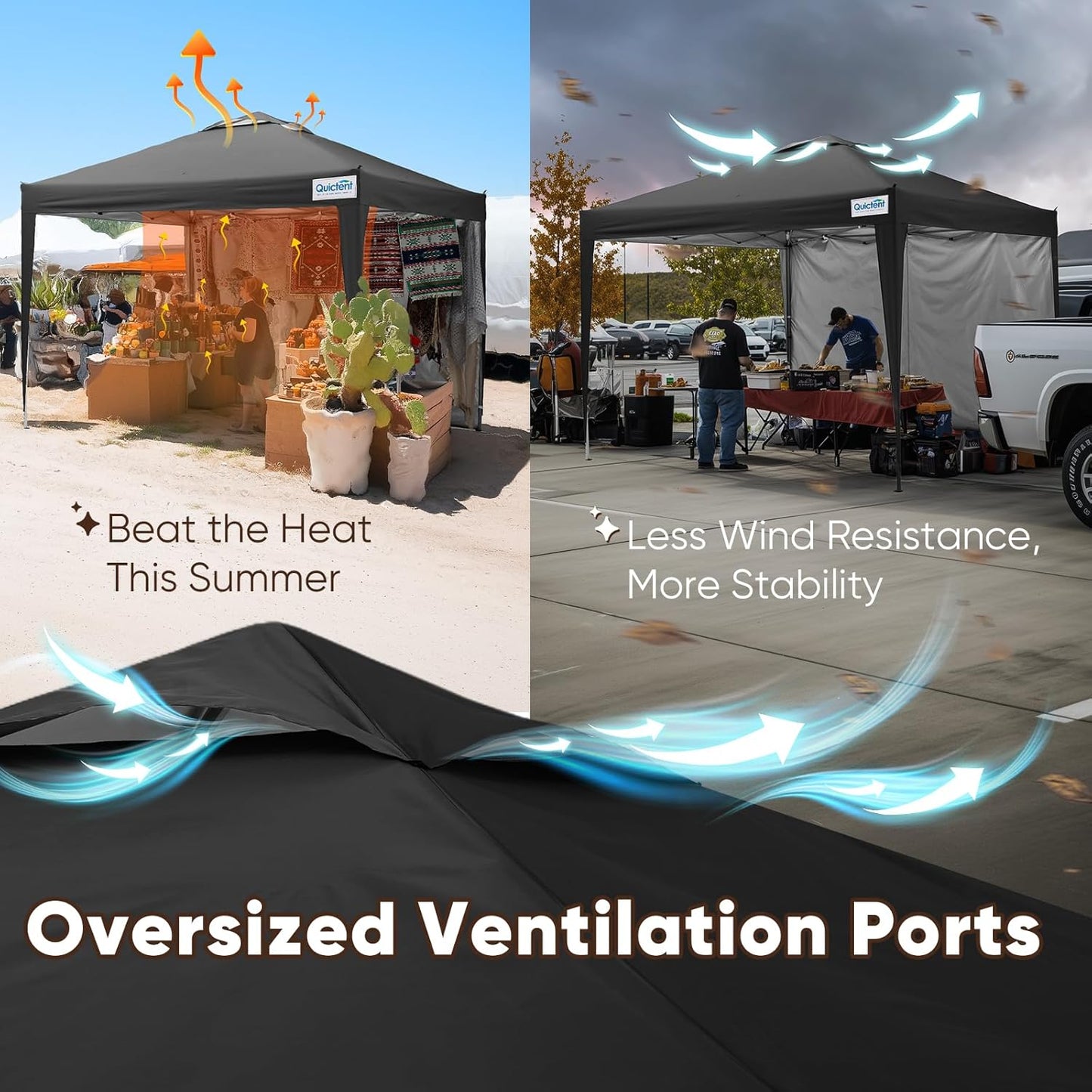 Quictent 10x10 Pop Up Canopy Tent, Instant Setup Gazebo for 1 Person, Portable & Compact, Waterproof & UV Protection, Ideal for Camping, Beach, Parties, and Outdoor Events