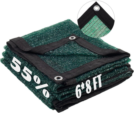 LOVE STORY 6x8FT 55% Green Shade Cloth Sun Shade Net with Grommets Sunblock Net Mesh Tarp for Garden,Plants Cover,Greenhouse and Patio