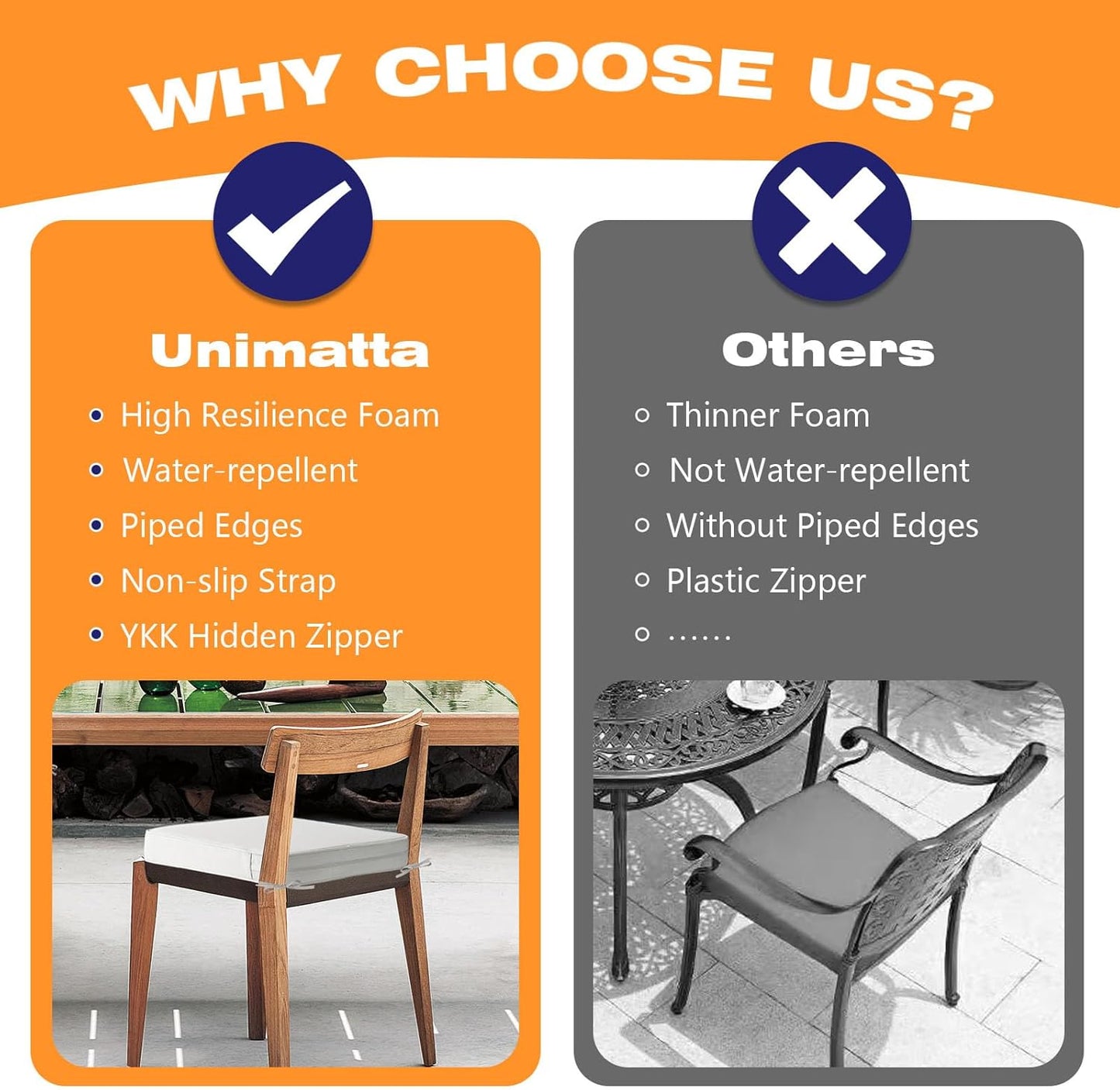 Square Corner Seat Cushions, 19" x 19" x 3", Set of 4, Indoor Outdoor Water Repellent Universal Chair Pads with Ties for Patio Furniture, Garden Deck Dining Chairs, Linen