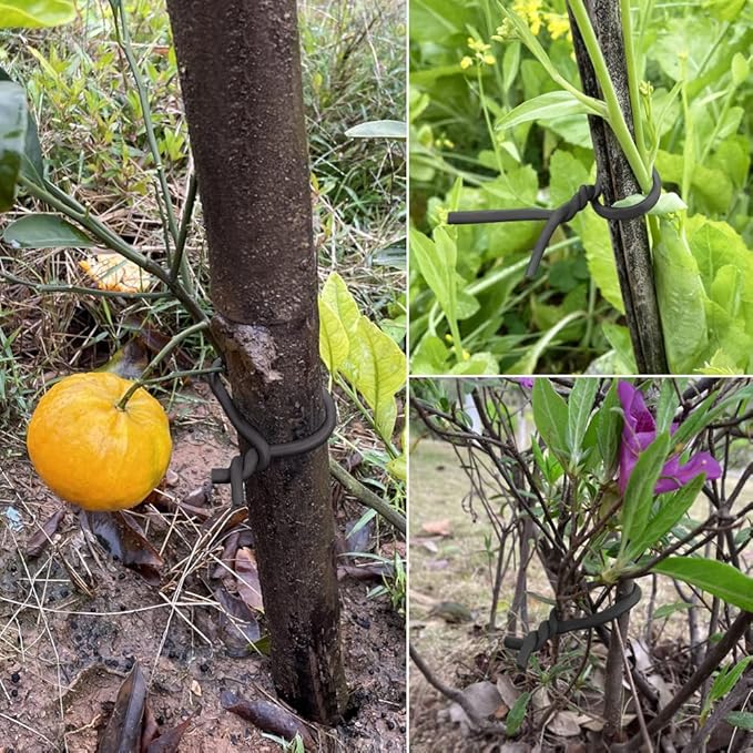 Tenn Well 5mm Plant Ties, 32 Feet Soft Garden Wire Ties for Tomato Plants, Climbing Roses and Cucumbers (2PCS X 16 Feet, Black)