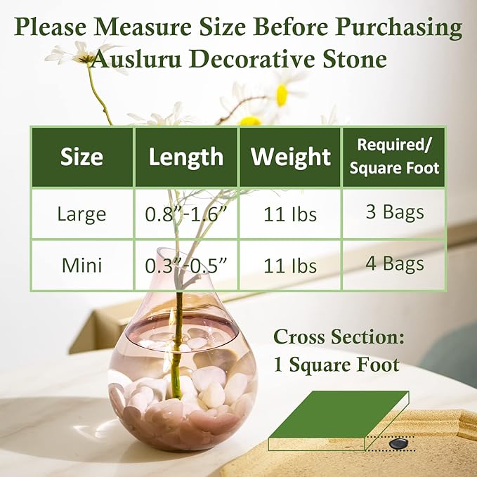 11lbs Mix Natural River Rocks, High-Polished Pebbles for Plants Garden, 1-2 inch Decorative Mix Stones, Ideal for Fish Tank, Vases, Crafting, Home Decor and Garden Landscaping Rocks,Mix