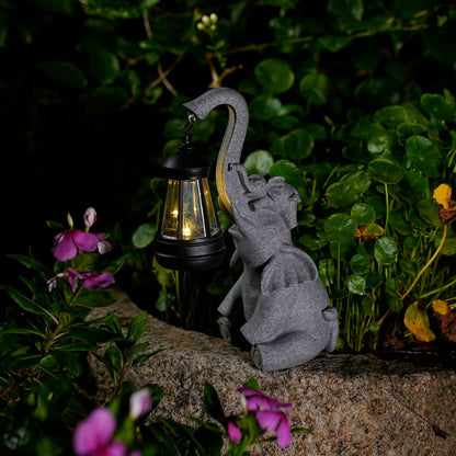 Garden Decoration, Figurine, Lawn Statue, Sculpture Ornament, Animal Figurine - Cat Resin Statue with Lantern (Trunk)