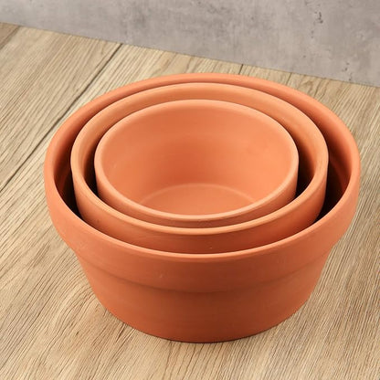 Briful Terracotta Plant Pots Flower Pot Clay Pottery Planter with Saucer and Drainage Hole Cactus Succulent Nursery Pots- Great for Plants,Crafts (Three Sizes)