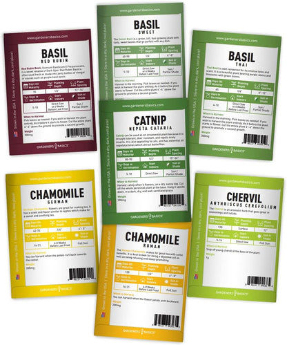 Gardeners Basics Complete Medicinal Herb Seeds for Planting Collection - 35 Best Herbs Variety Pack for Teas and Home Remedies - Indoor, Outdoor, Hydroponic Herbal Herbalist Seed - Non-GMO, Heirloom