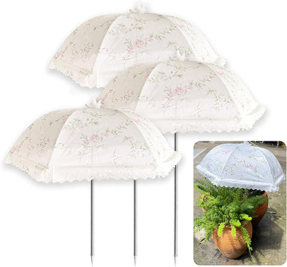 TIMSO Adjustable 3 Pack Plant Shade Umbrella for Outdoor Garden - Sun Protection Cloth & Umbrella for Plants, Potted Plants, and Garden Beds