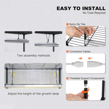 VEVOR Plant Stand with Grow Light, 4 Tiers Plant Shelf with 3000K 180W LED Full Spectrum Light for Indoor Plants, Grow Light Shelf with Timer for Seed Starting 35.4" L x 13.8" W x 59.1" H