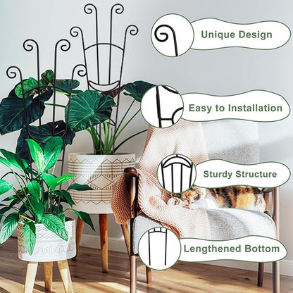 32.6in Monstera Plant Support Stakes for Indoor Plants, Metal Garden Plant Trellis for Climbing Plants, Pothos Vine Snake Climber Support，2p