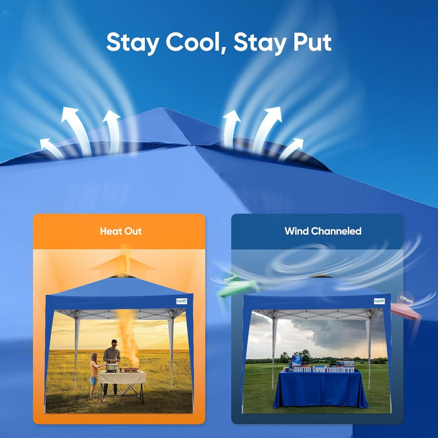 Quictent 10x10 Pop Up Canopy Tent, Instant Setup Gazebo for 1 Person, Portable & Compact, Waterproof & UV Protection, Ideal for Camping, Beach, Parties, and Outdoor Events