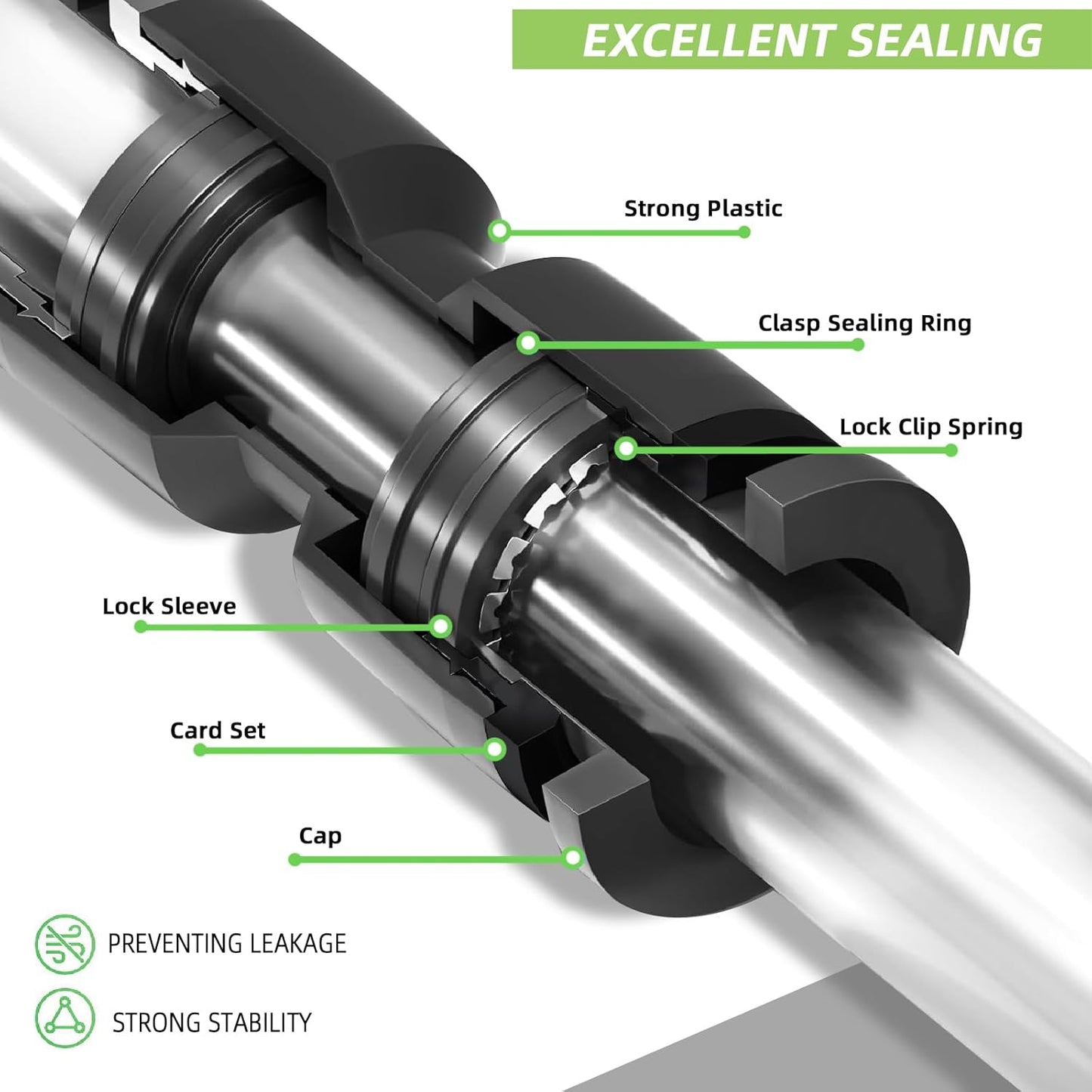 4 Pack 1/2'' to 1/4'' Drip Irrigation Fittings, Push-to-Fit 6 Way Drip Irrigation Part Barbed Tee Connectors, Anti-leak Locked Splitter Fitting for 1/2" Irrigation Tubing (0.6''-0.67''OD)