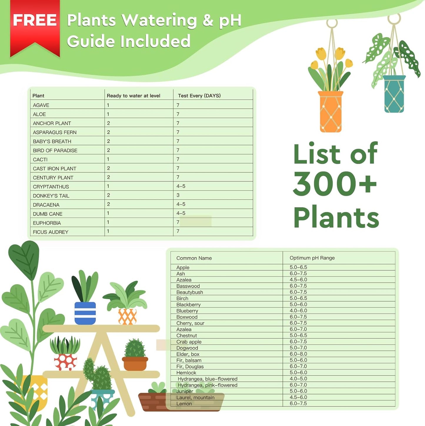 [Upgraded] Soil Moisture Meter, 4-in-1 Soil pH Tester, Moisture/Light/Nutrients/pH Meter for Gardening, Lawn, Farming, Indoor & Outdoor Plants Use, No Batteries Required, Gifts for Plants Lover