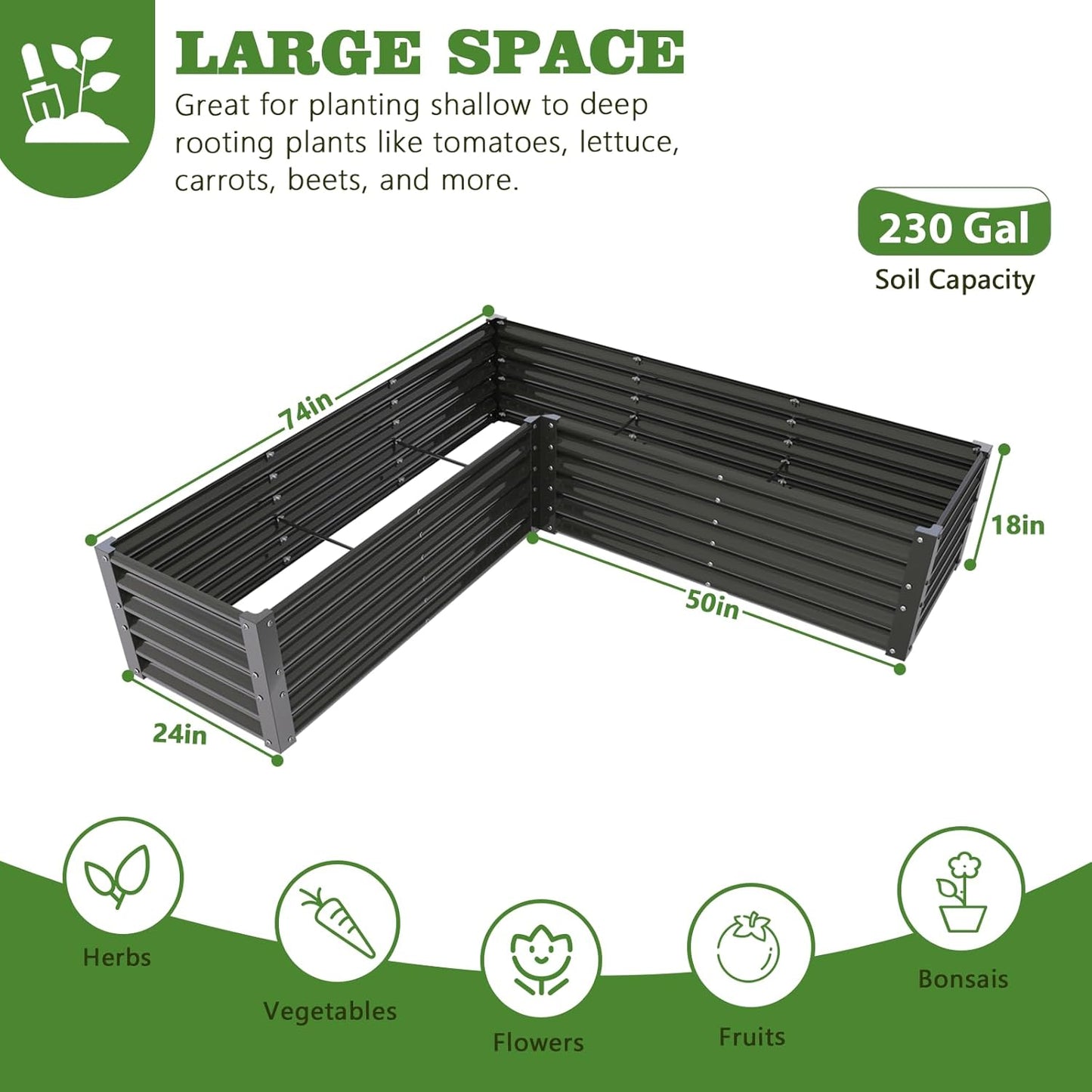 A ANLEOLIFE 22-Pack Deep Root Galvanized Raised Garden Beds Outdoor for Planting Vegetables Flowers Herb, Quartz Grey