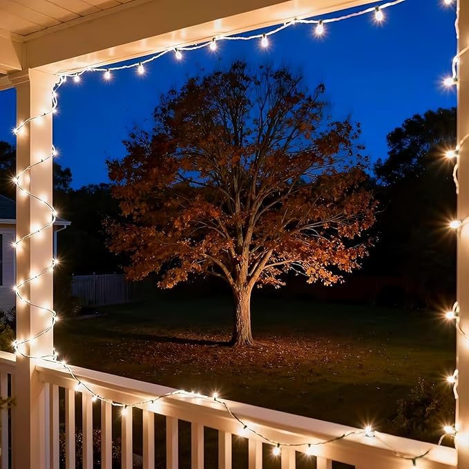 100 LED Warm White Christmas Lights, UL Certified and Commercial Grade White Wire String Lights 35 FT, for Indoor and Outdoor Christmas Trees, Party, Garden, Patio.