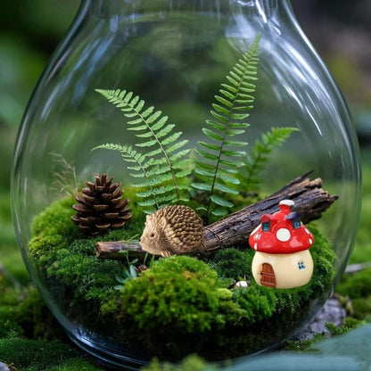 8 Pieces Fairy Garden Houses Mushroom Decor Accessories,Mini Resin Animals,Garden Kit for Kids