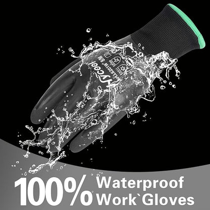 Waterproof Work Gloves for Men and Women, Hycool Thermal Insulated Freezer Rubber Coated Gloves,Super Grip L6201