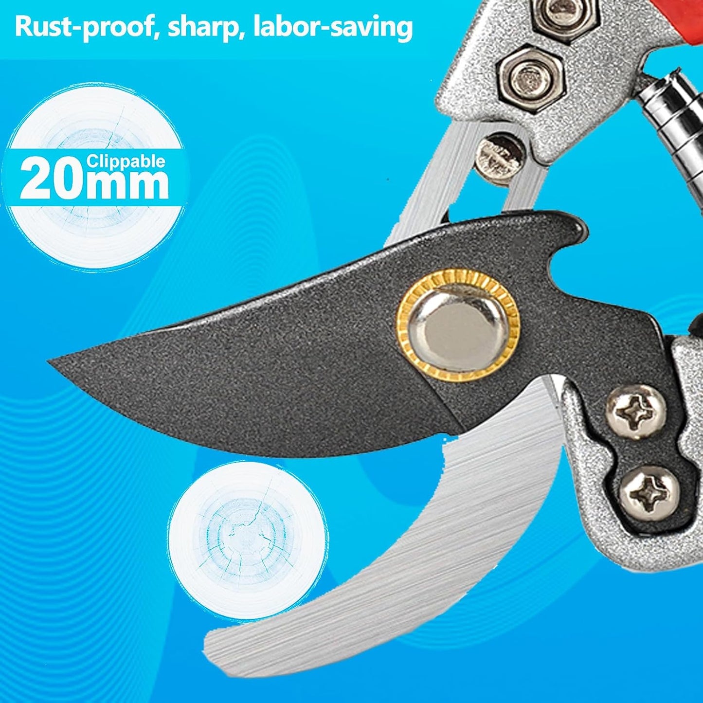 Ultra Sharp Germany Titanium Steel Pruning Shears - Cuts 3X Easier, Weak Hand Arthritis Snips, Rust-Resistant, Effortlessly 1-Inch Cut Capacity Garden Scissors, Ergonomic Handle (gt-06, 1)