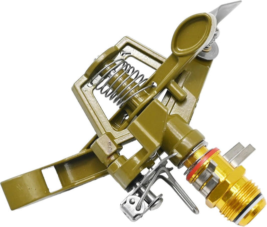 1/2 Inch Brass Impact Sprinkler with Nozzles Adjustable 0-360 Degree Coverage Pattern Heavy Duty Lawn Sprinkler Head for Yard Lawn Grass Patio Garden Irrigation (1Pcs)