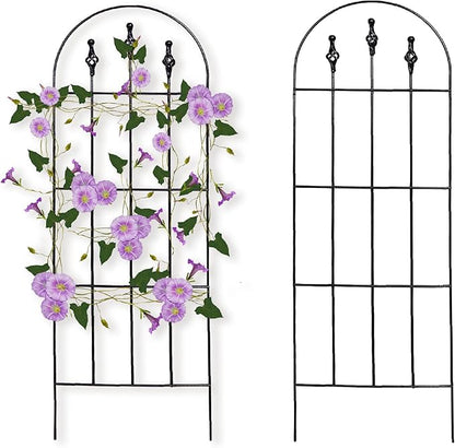 48" H x16 W Trellis,Black Garden Metal Vine Sturdy Trellises for Outdoor Climbing Plants Support Structures B (121cm) 2Pack