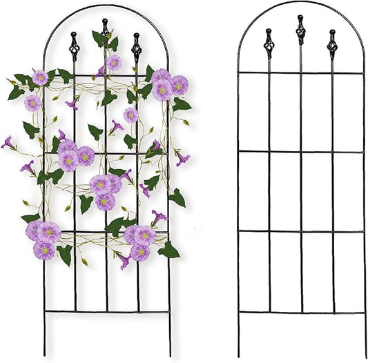 48" H x16 W Trellis,Black Garden Metal Vine Sturdy Trellises for Outdoor Climbing Plants Support Structures B (121cm) 2Pack