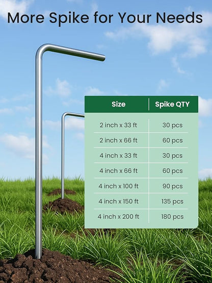 GROWNEER 200FT Landscape Edging Flexible 4 inch Tall Garden Border with 180pcs Galvanized Steel Anchoring Spikes and Hammer Lawn Edging Kit for Flower Bed, Pathway, Landscaping Project, Black