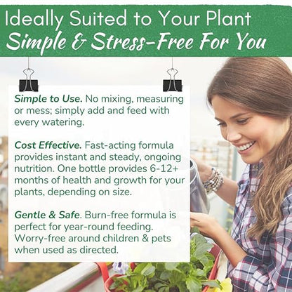 Indoor Plant Food by Houseplant Resource Center - Organic Liquid Fertilizer for Pothos, Peace Lily, Monstera, Cactus and More - 8 oz