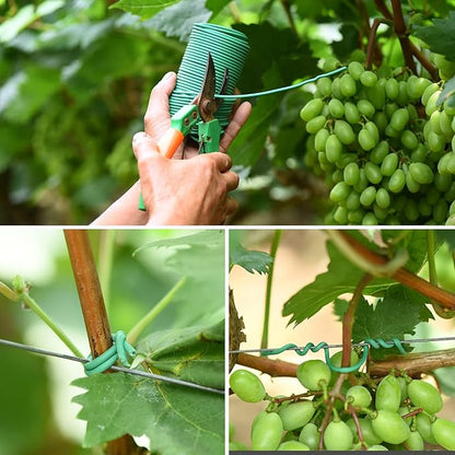 80 Feet Soft Plant Ties - Green Twist Ties with 20 PCS Clips, Gardening Supplies for Plants & Home Organization - 3mm Diameter