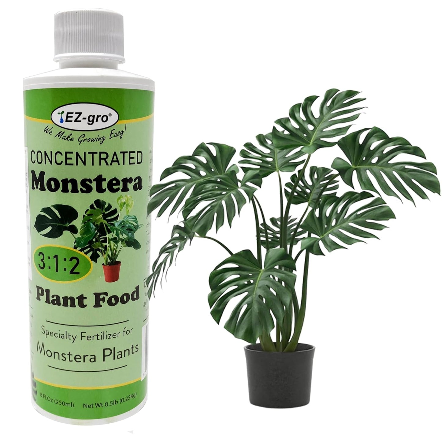 EZ-GRO Professional Liquid Monstera Plant Food - 8 oz | 3:1:2 Ratio of Concentrated Indoor Plant Food | Monstera Fertilizer for Strong Growth | Liquid Fertilizer for Indoor Plants