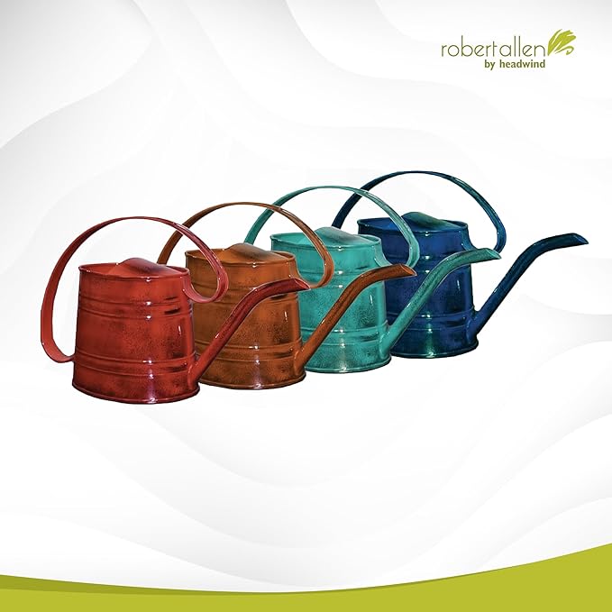 Headwind Danbury Vintage Watering Can – 1/2 Gallon Cayenne Red Decorative Galvanized Large Metal Watering Can Planter for Outdoor & Indoor – Antique Style by Robert Allen