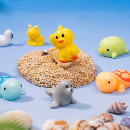 42pcs Mini Resin Animal 42 Styles Figures Bulk Tiny Resin Animals Little Miniature Small Animal for Micro Fairy Garden Landscape Accessories Dollhouse Hide Crafts Decor Aquarium