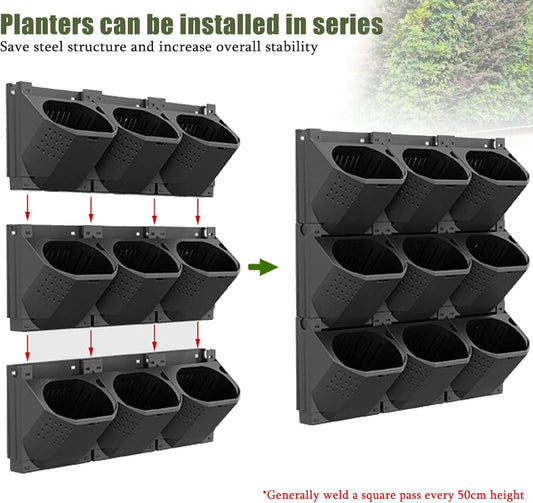 Self Watering Wall Planter with 3 Pots, Vertical Garden Planter for Indoor Plants, Mounted planters Hanging Flower Herbs Vegetables, Wall Garden for Home