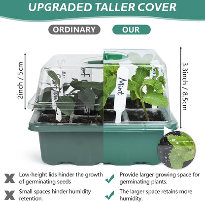 Artcome 5-Pack Seed Starter Tray - 6 Cells Each with Push-Up Ejector - Seed Starter Kit for Rapid Growth and Healthy Seedlings at Home - 30 Cells in Total