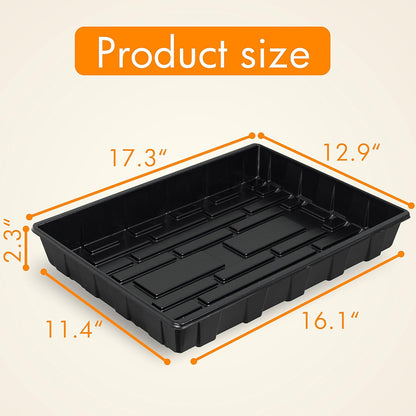 Gardzen 10 Pack Seed Trays, Reusable Plant Grow Trays, Ideal for Seed Starting, Microgreens, Indoor Gardening, and Greenhouse Plant Nurseries - No Drain Holes, 17.3" x 13"