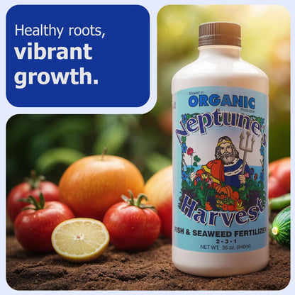 Neptune's Harvest Organic Plant Fertilizer | Liquid Fertilizer for Lawn, Garden & Houseplant | Rich in Essential Nutrients | Tomato & Veg 2-4-2 (Quart) + Fish & Seaweed Plant Food 2-3-1 (Quart)