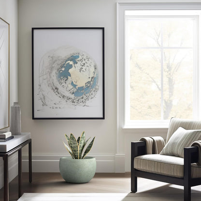 Kante 15.7" Dia Round Concrete Planter, Outdoor/Indoor Large Bowl Plant Pots with Drainage Hole and Rubber Plug for Garden Patio Balcony Home, Mint Green