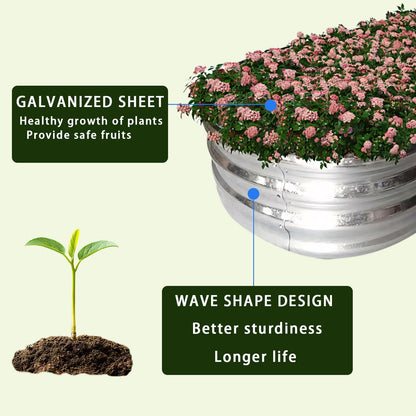 Raised Garden Bed, Raised Beds for Gardening Outdoor for Vegetables and Flowers Ground Planter Box, Galvanized Metal Planter Grow Garden Box,4x2x1ft