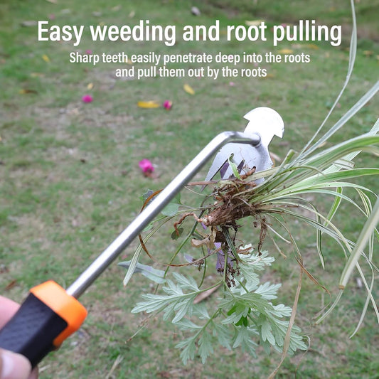 Weed Puller Tool, 2023 New Durable Garden Weed Pulling Tool, Portable Garden Weeder Tool for Vegetable Gardening Backyard Farm Planting & Weeding (Rubber Handle)