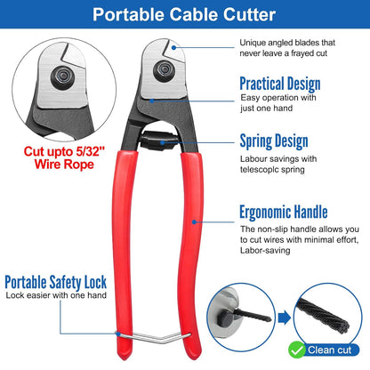1000FT T316 Marine Grade 1/8" Stainless Steel Cable Kit w/Cutter, 7x7 Strand,1850lb Breaking Strength Wire Rope Cable for Deck Railings,Ideal for Indoor/Outdoor Railings DIY Installation, MY15