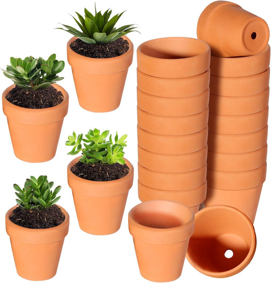 22Pcs 3 Inch Terracotta Pots, Clay Flower Pots Cactus DIY Flower Pots with Drainage Hole,Great for Plants Garden Windowsill Indoor & Outdoor Wedding Favors Gifts