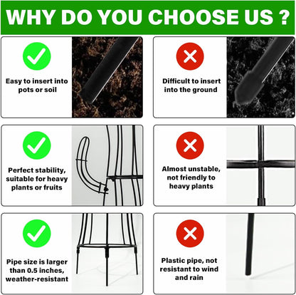 Cactus Obelisk Trellis - 16.34”x27.95” Unique Metal Design for Climbing Plants, Garden Decorative Support Structure for Potted Tall Vines and Rose Bushes