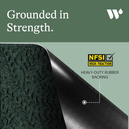 WaterHog Indoor/Outdoor Door Mat, 2' x 3', Made in USA, Durable & Skid-Resistant Front Door Rug, Decorative, Water-Trapping & Heavy-Duty Entryway Floor Mat For Your Home, Boxwood Collection, Evergreen