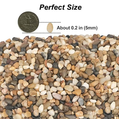Landscaping Pebbles River Rocks Decorative Ornamental Pebbles Garden Landscaping Stones Gravel Filler for Home Decoration Flower Bed Fish Tank Plants Vases Succulents (Mix Color, 10 Pounds)