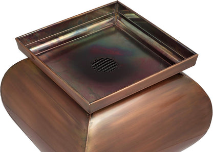 H Potter Tall Planter with Tray Large Outdoor Planters Decorative Copper Flower Pots Indoor Garden Urn Plants Herbs Porch Patio Hallway Entryway Home