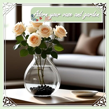 5lbs Natural River Rocks, High-Polished Pebbles for Plants Garden, 1-2 inch Decorative Black Stones, Ideal for Fish Tank, Vases, Crafting, Home Decor and Garden Landscaping Rocks,Black