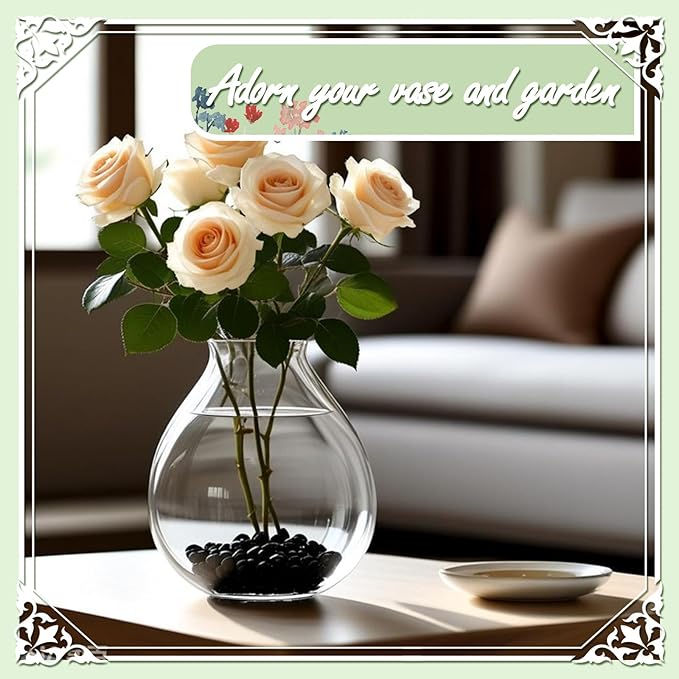 11lbs Natural River Rocks, High-Polished Pebbles for Plants Garden, 1-2 inch Decorative Stones, Ideal for Fish Tank, Vases, Garden Landscaping Rocks Landscaping, Black