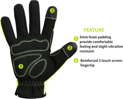 DULFINE High Performance Work Gloves For Men(3 Pairs Pack),Hi-Vis Yellow Color,High Dexterity Touch Screen For Multipurpose,Excellent Grip (XX-Large)
