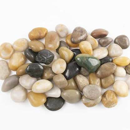 10lbs 0.5-1 Inch River Rocks, Decorative Mixed Pebbles for Garden Landscaping, Indoor Plants, Fish Tanks, Vases, and Succulents – Ideal for Home Decoration and Outdoor Gardens (Mixed, Weight: 10 LB)