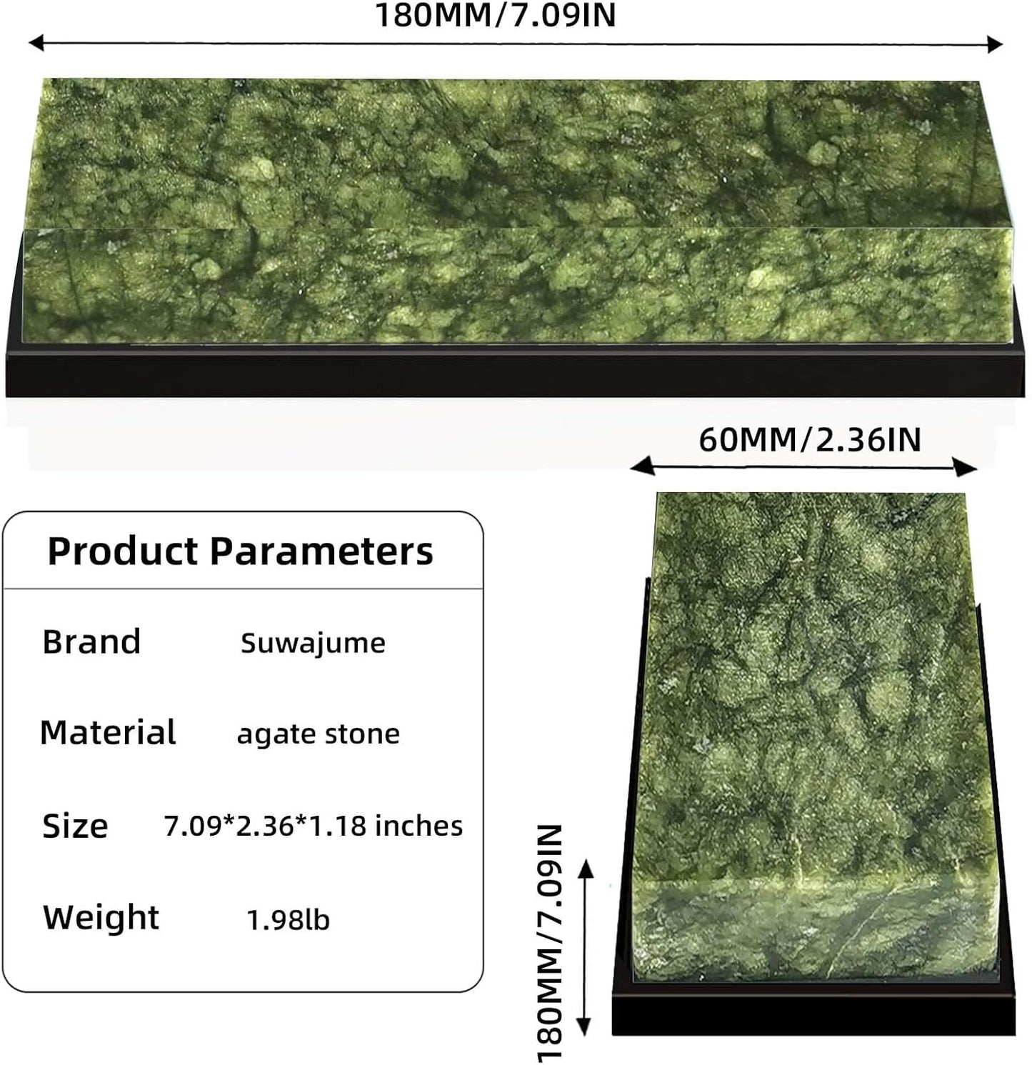 Knife Sharpening Stone,10000 Grit Whetstone Final Fine Polishing Natural Green Honing Oilstone for Knives Tools,Cutting Tools 180 * 60 * 30mm (A)