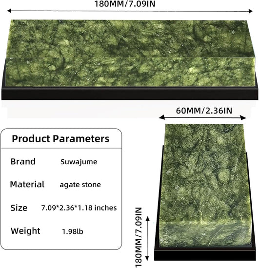 Knife Sharpening Stone,10000 Grit Whetstone Final Fine Polishing Natural Green Honing Oilstone for Knives Tools,Cutting Tools 180 * 60 * 30mm (A)