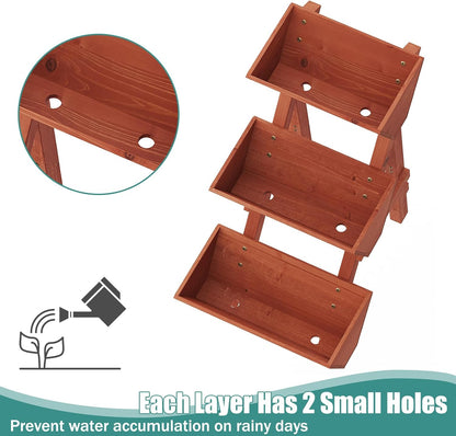 Raised Garden Bed, 3 Tier Small Vertical Garden Planter for Indoor & Outdoor, Raised Planter Box with Legs, Garden Planter Box for Flowers/Vegetables/Plants