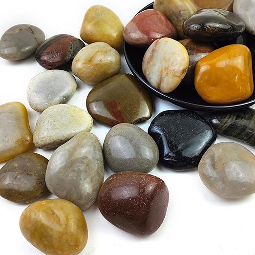 20LB Mixed Color River Rocks - 2-3 inch High Polished Decorative Pebbles, Stones for Landscaping, Natural River Rocks for Outdoor Décor, Plants,Vase Filler,Fish Tank