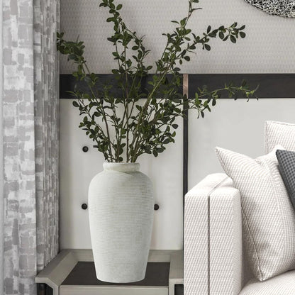 Decorative Ceramic Rustic vase,Tall vase for Minimalist Decoration,11" Large Vintage Vase for Home Decor,Centerpiece,Living Room,Enterway,White